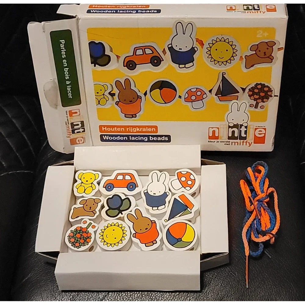 NEW Nijntje MIFFY Wooden Lacing Beads for Toddlers Bambolino Toys Netherlands